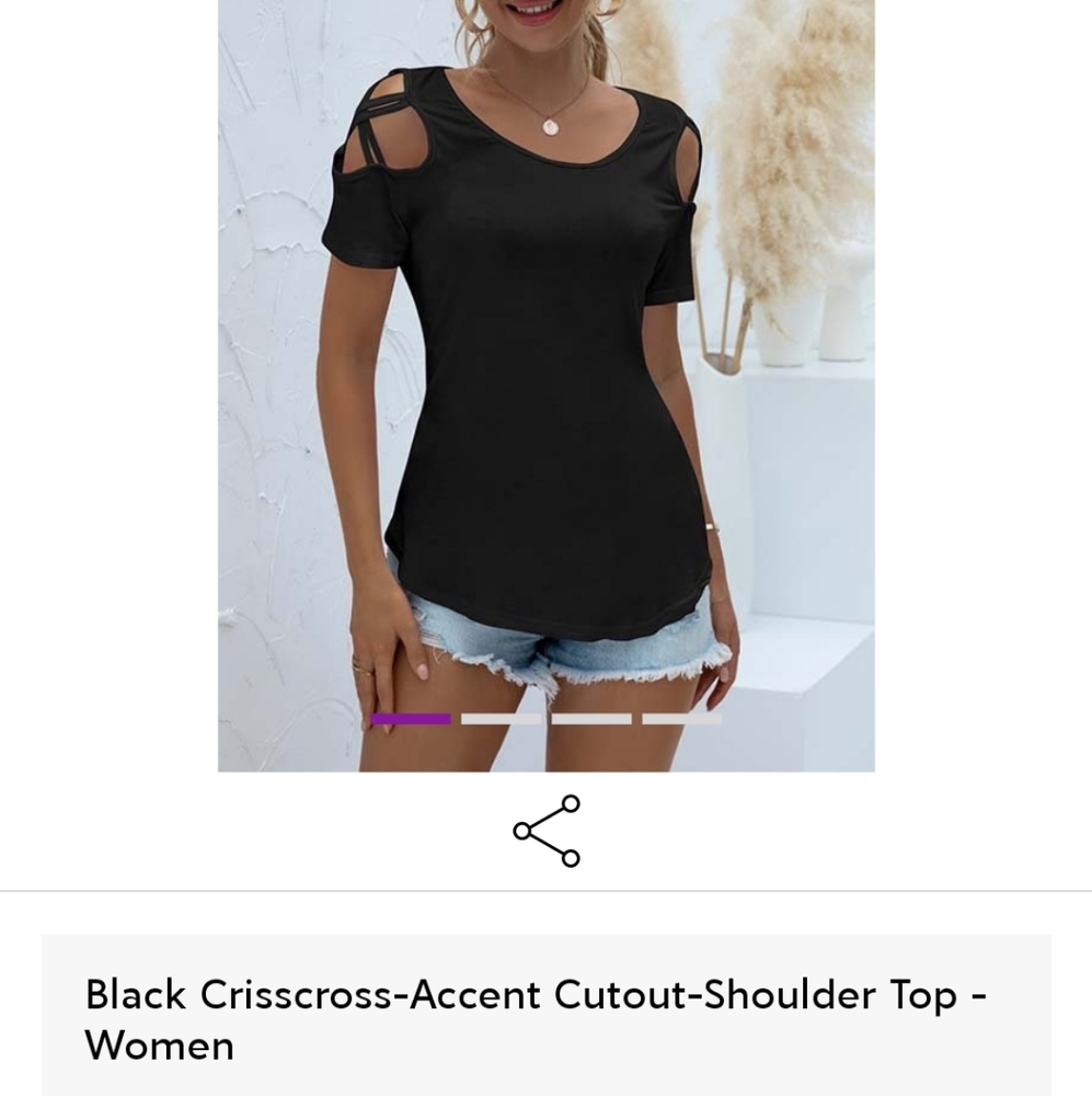 Black cutout sleeve top